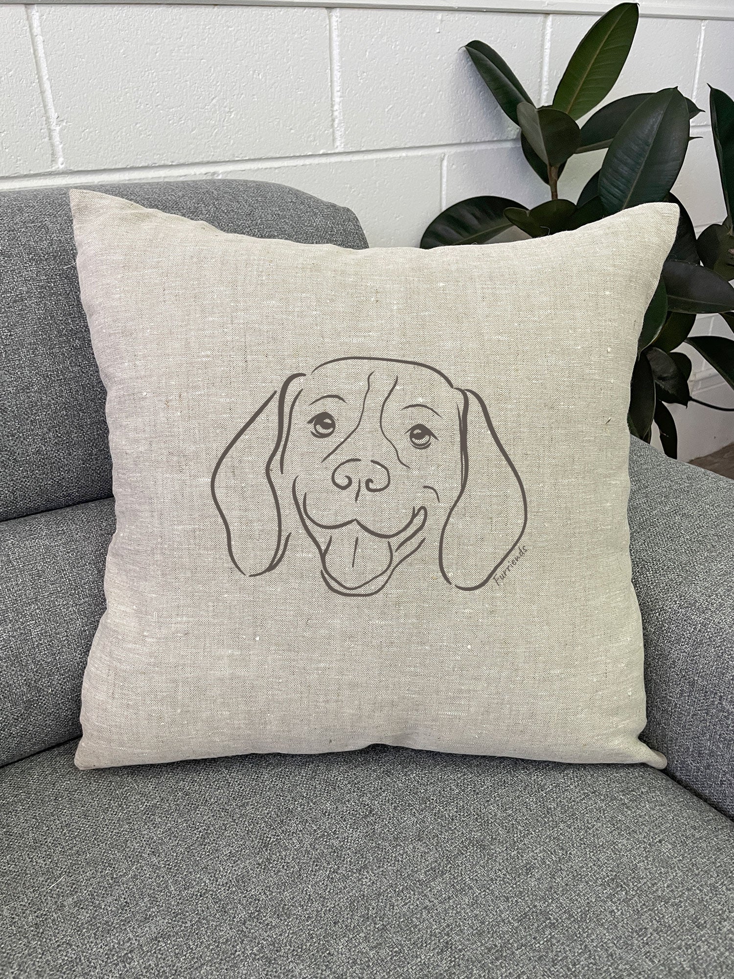 Beagle Linen Cushion Cover