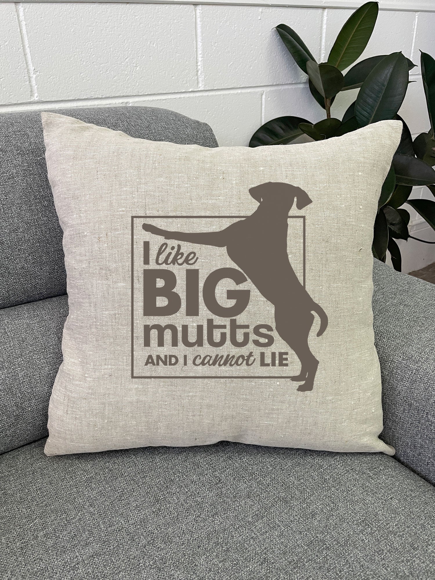 I Like Big Mutts Linen Cushion Cover