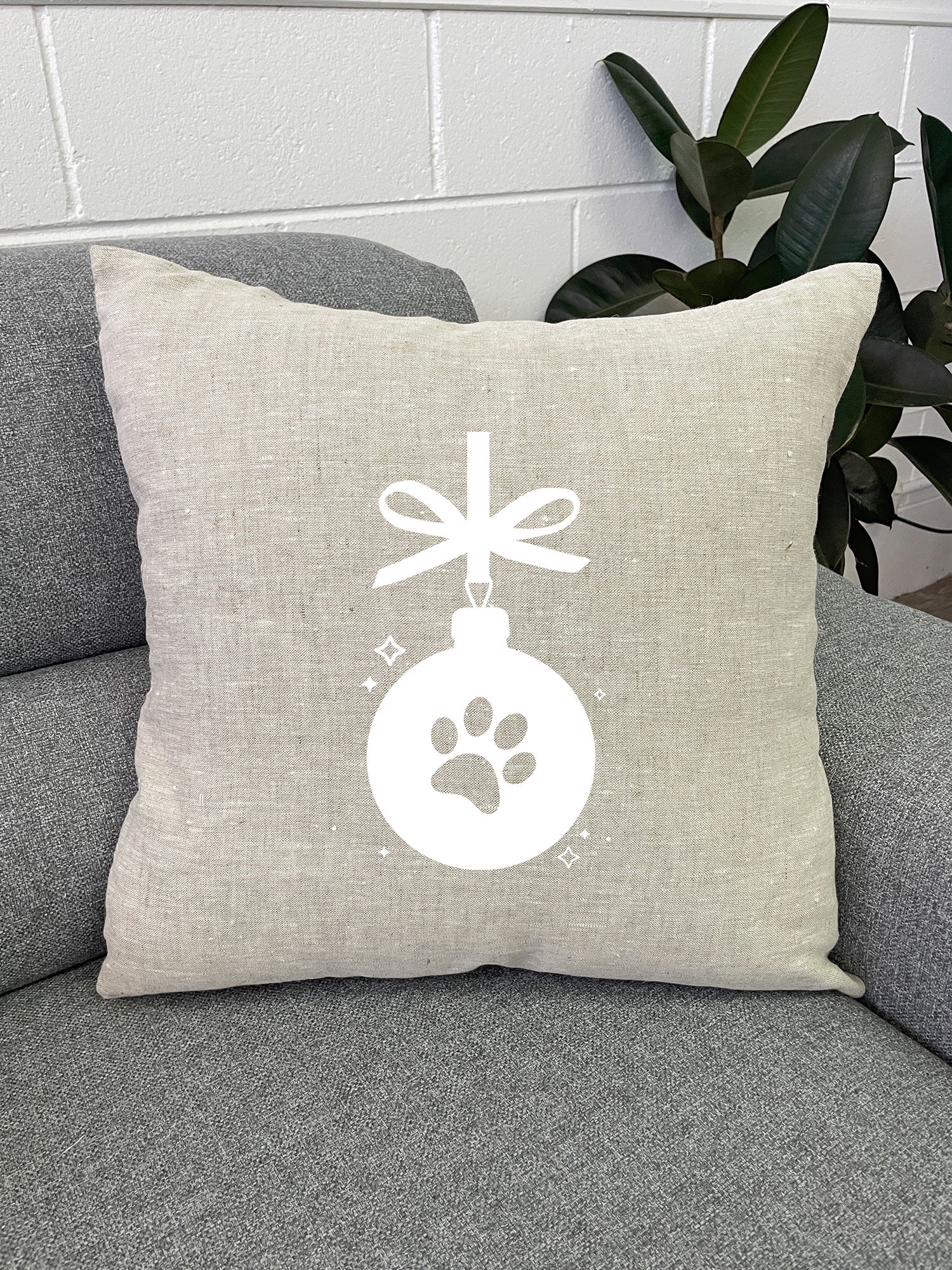 Pet Lovers Christmas Linen Cushion Cover