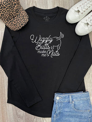 Wiggly Butts Make Me Nuts Olivia Long Sleeve Tee