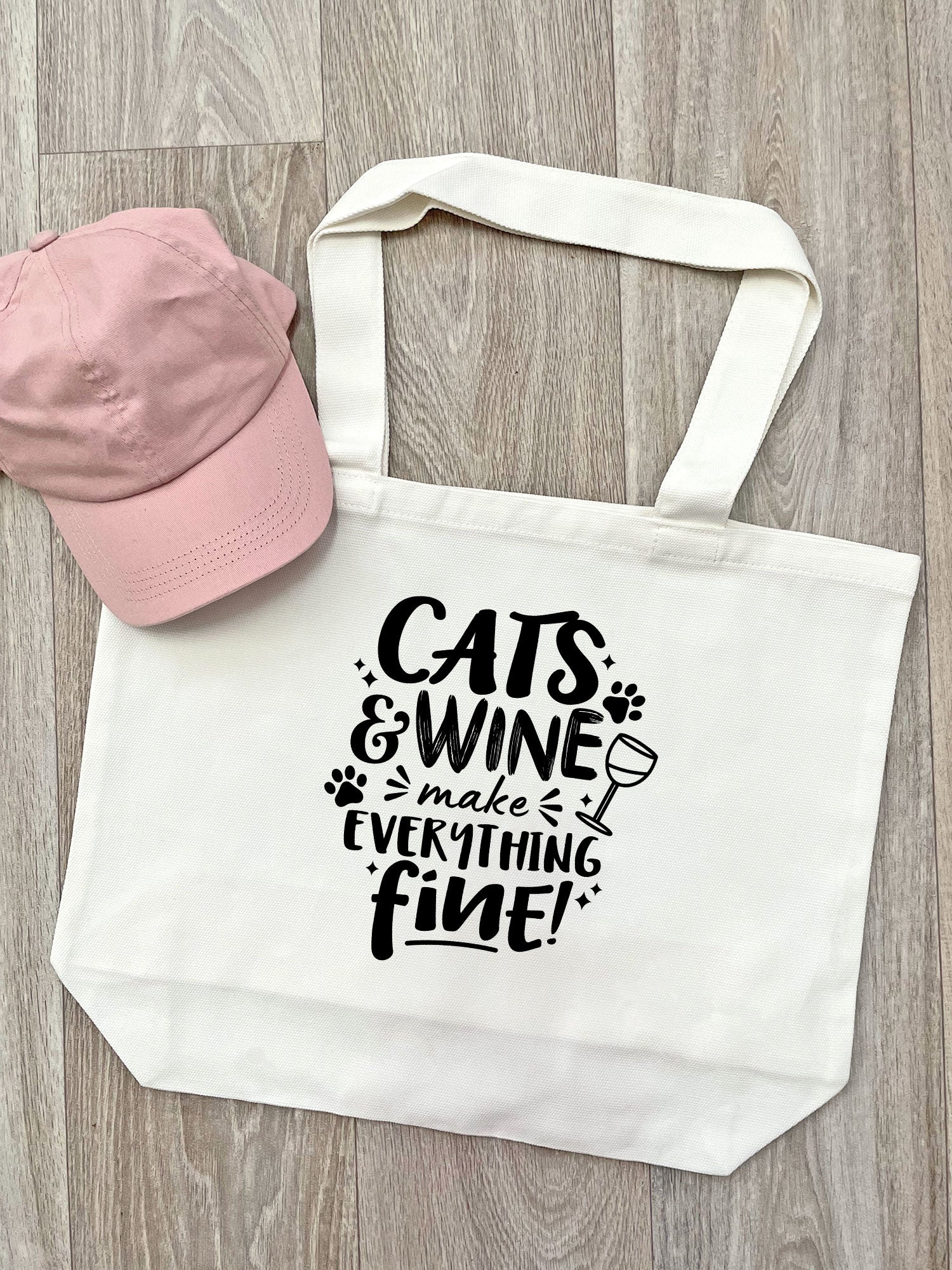 Cats & Wine Make Everything Fine Stella Tote Bag