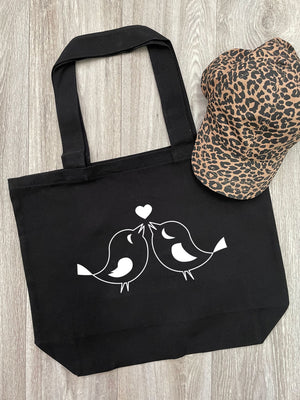 Tweethearts Cotton Canvas Shoulder Tote Bag