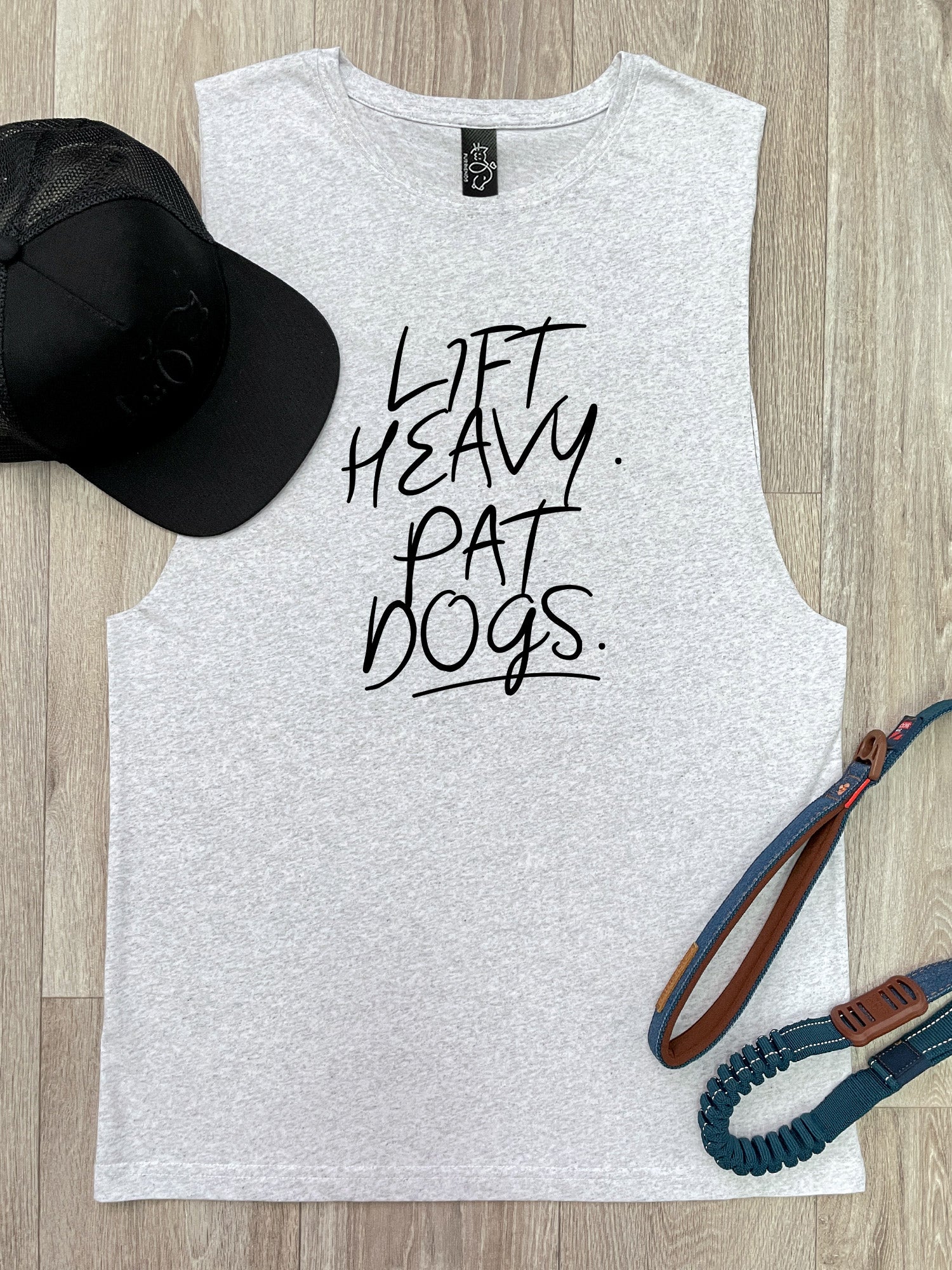 Lift Heavy. Pat Dogs. Axel Drop Armhole Muscle Tank