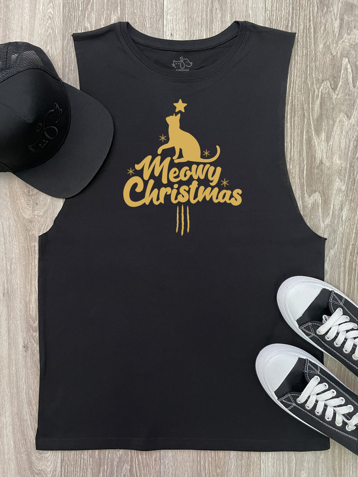 Meowy Christmas Axel Drop Armhole Muscle Tank