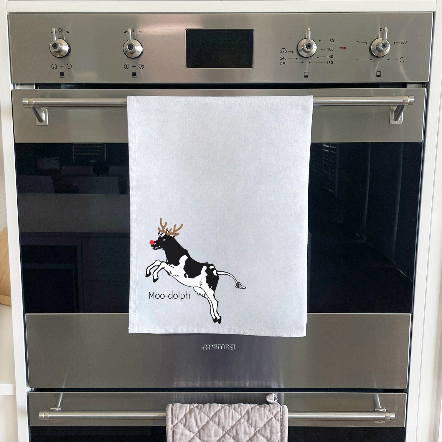 Moo-dolph Tea Towel