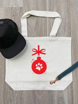 Pet Lovers Christmas Cotton Canvas Shoulder Tote Bag