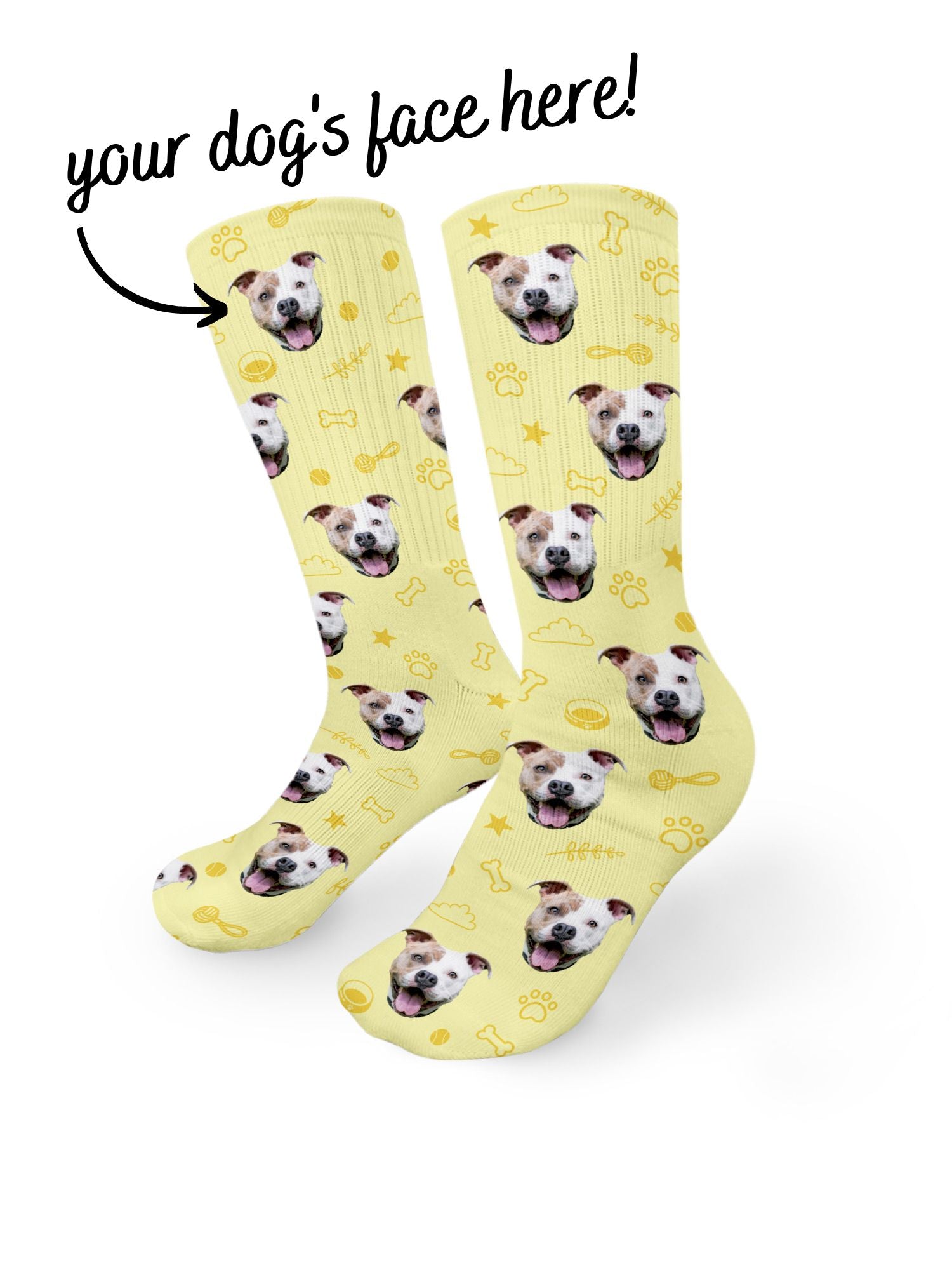 Custom Dog Face Crew Socks