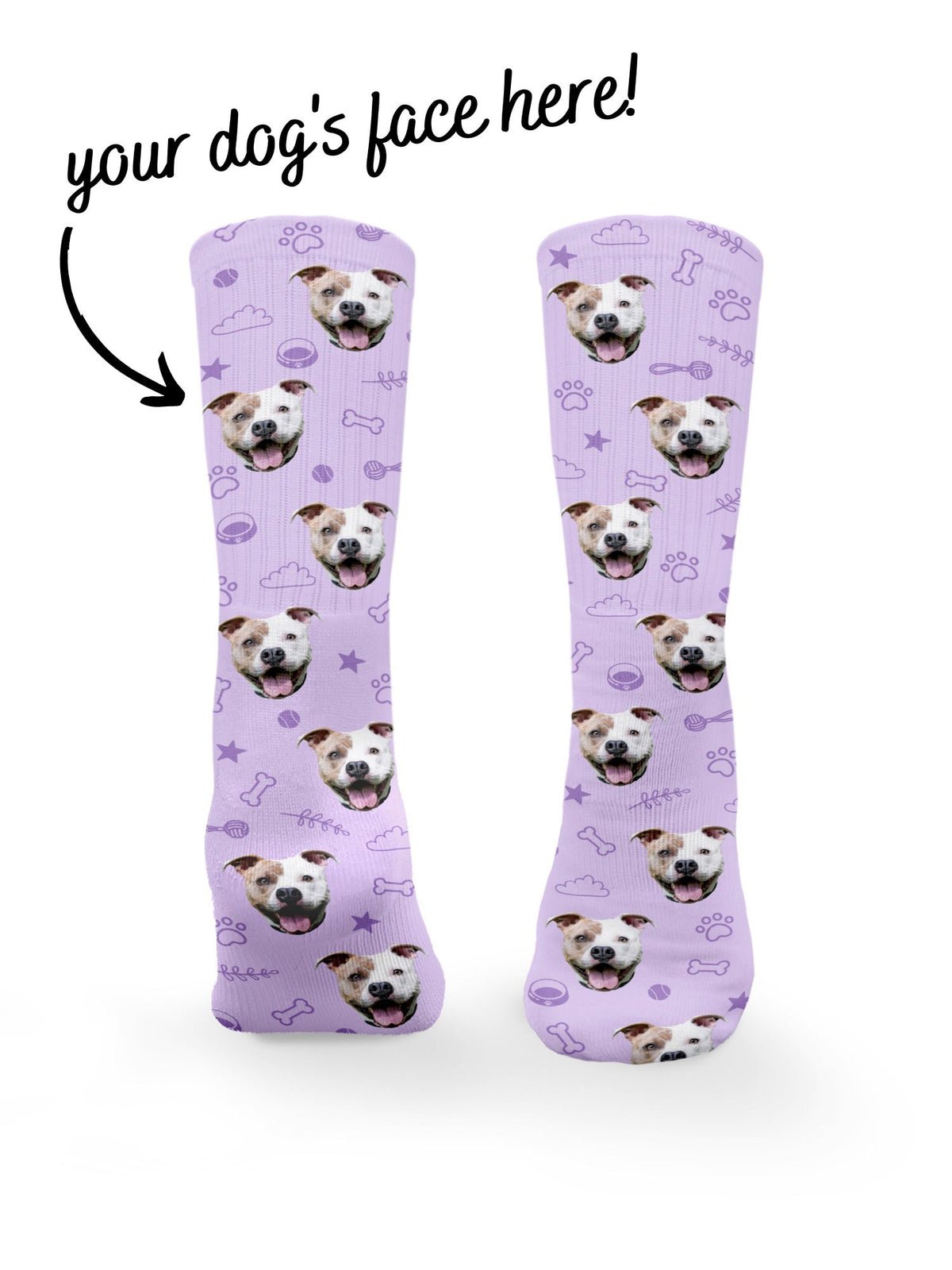 Custom Dog Face Crew Socks