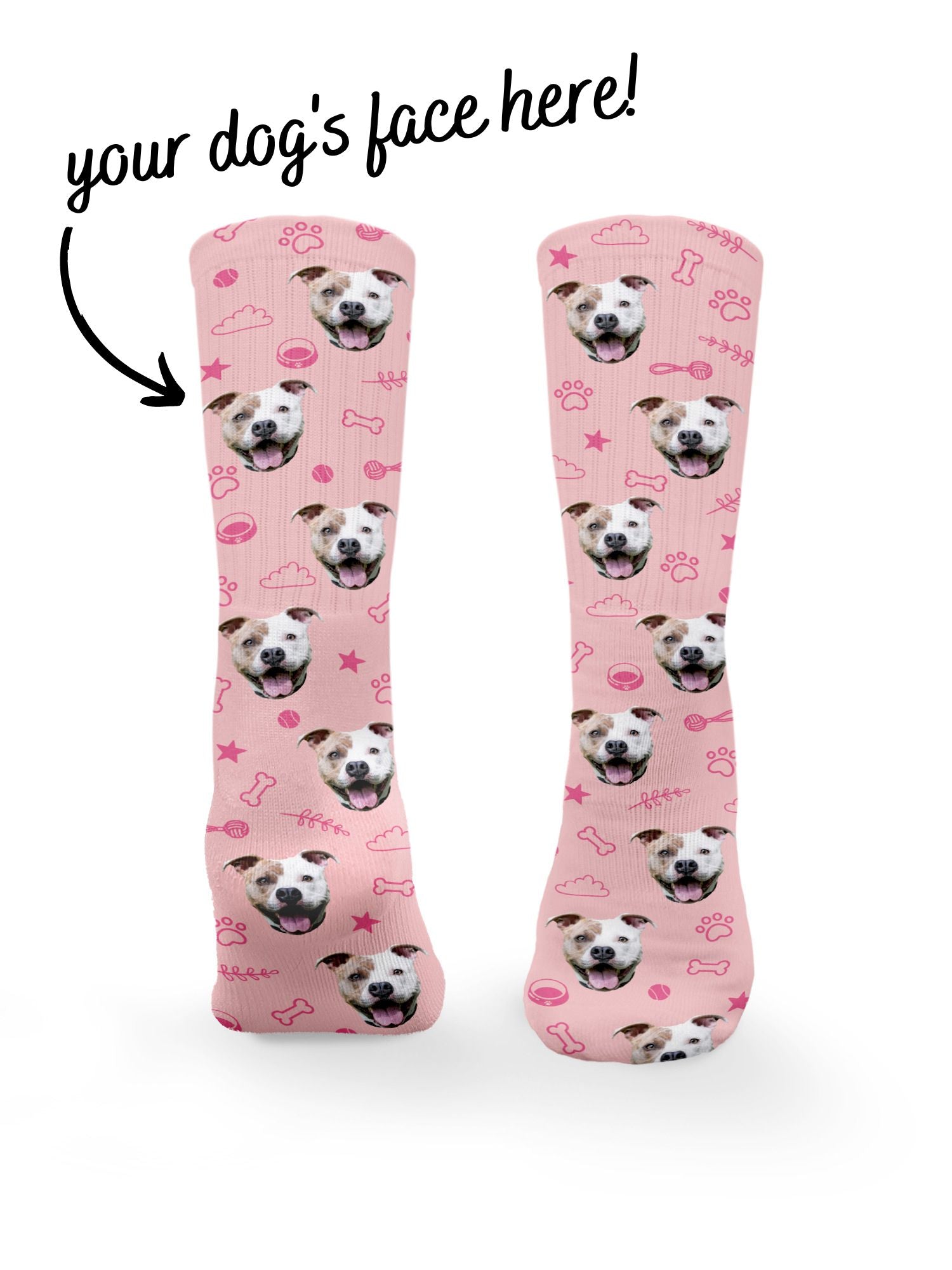 Custom Dog Face Crew Socks Furriends Australia