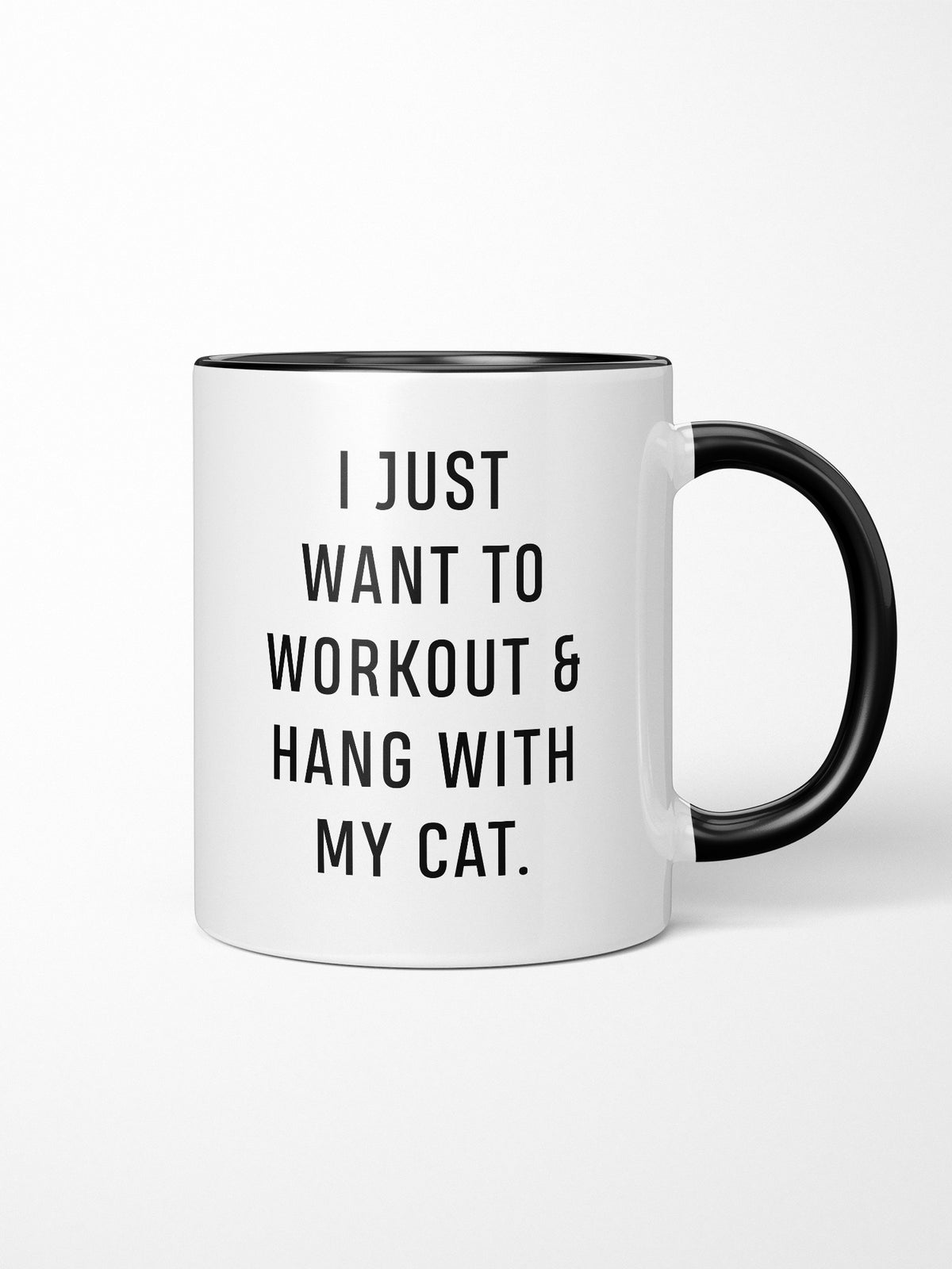 Workout &amp; Hang With My Cat Ceramic Mug