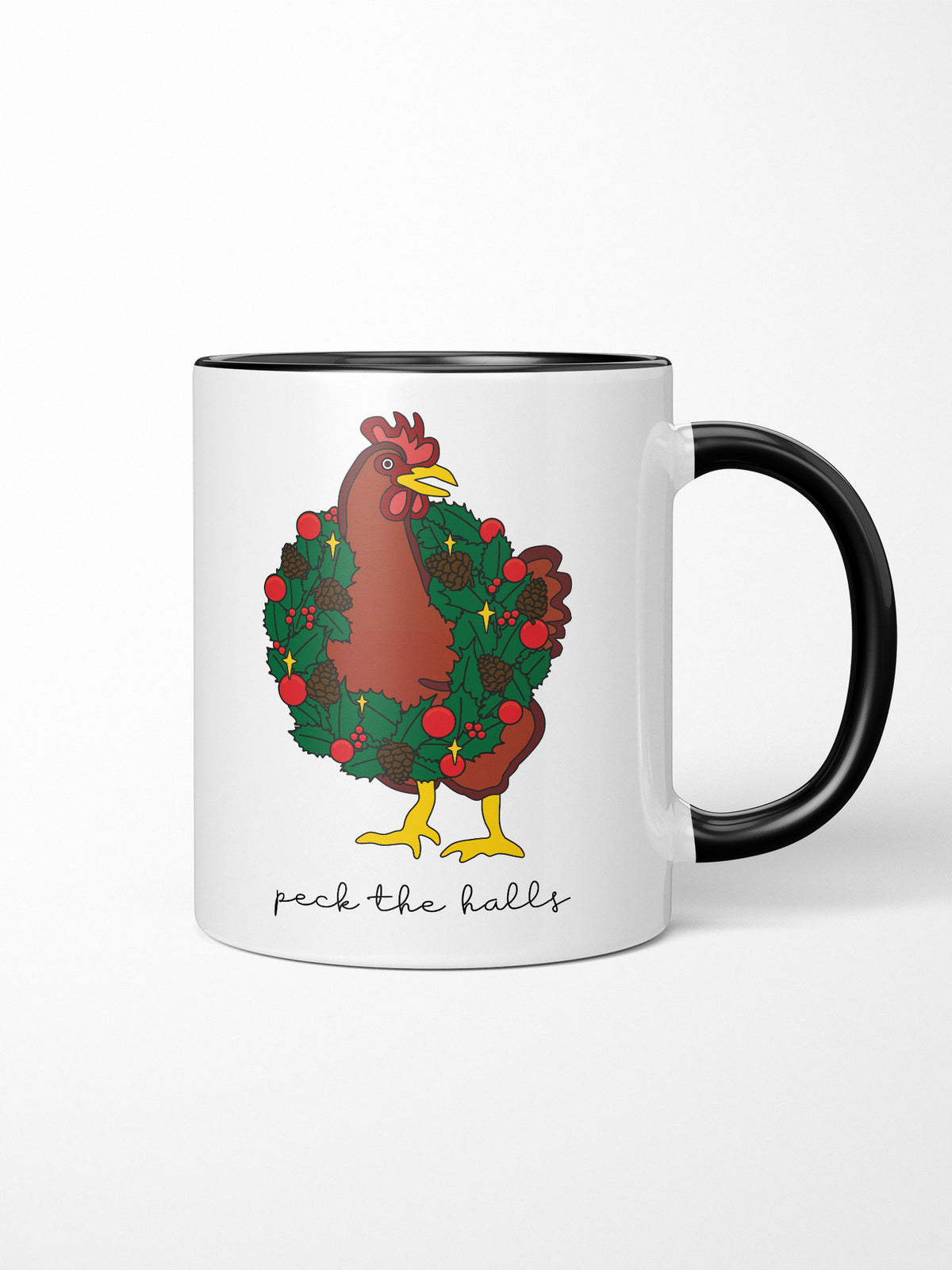 Peck The Halls Ceramic Two Tone Mug