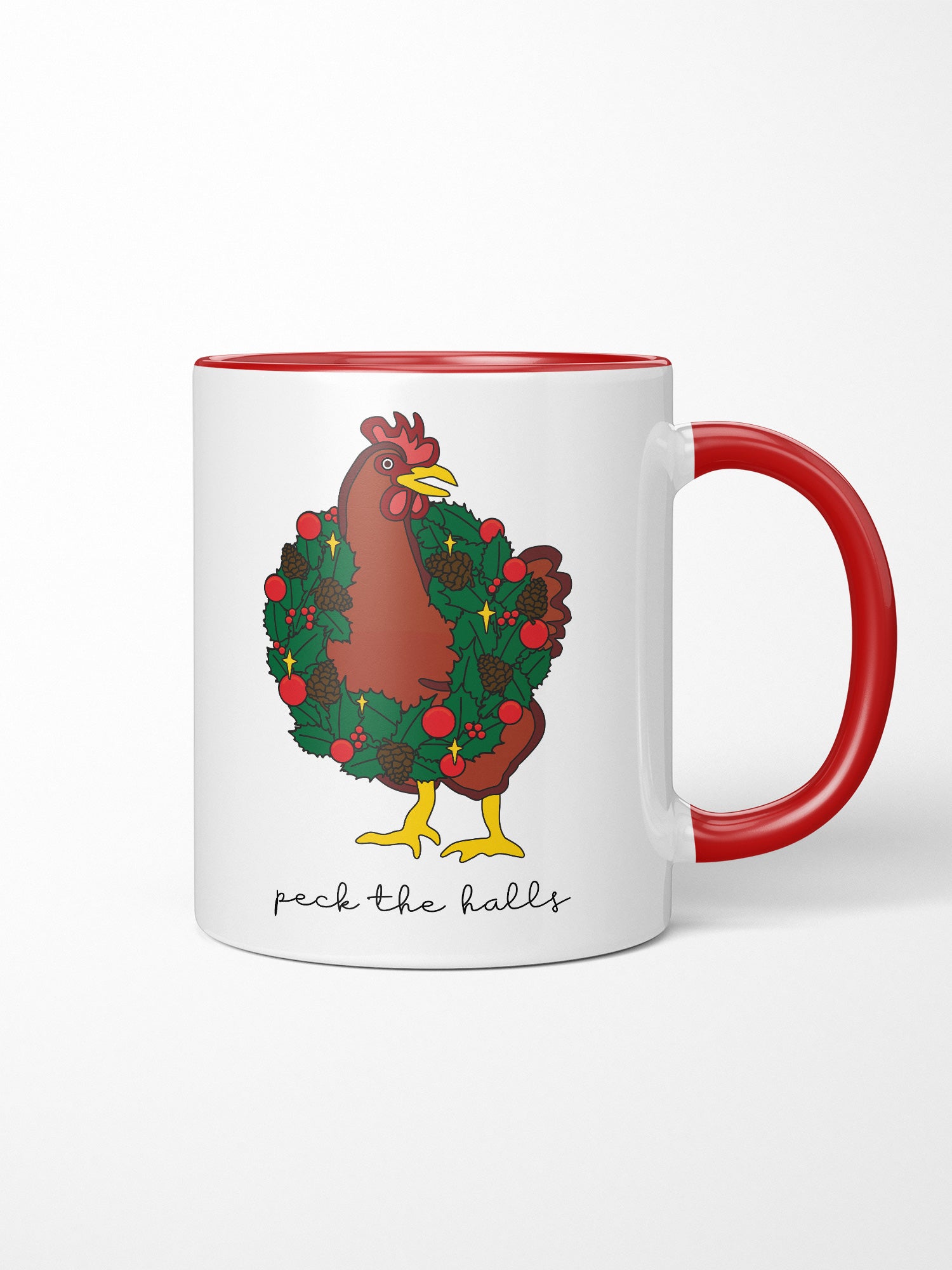 Peck The Halls Ceramic Two Tone Mug