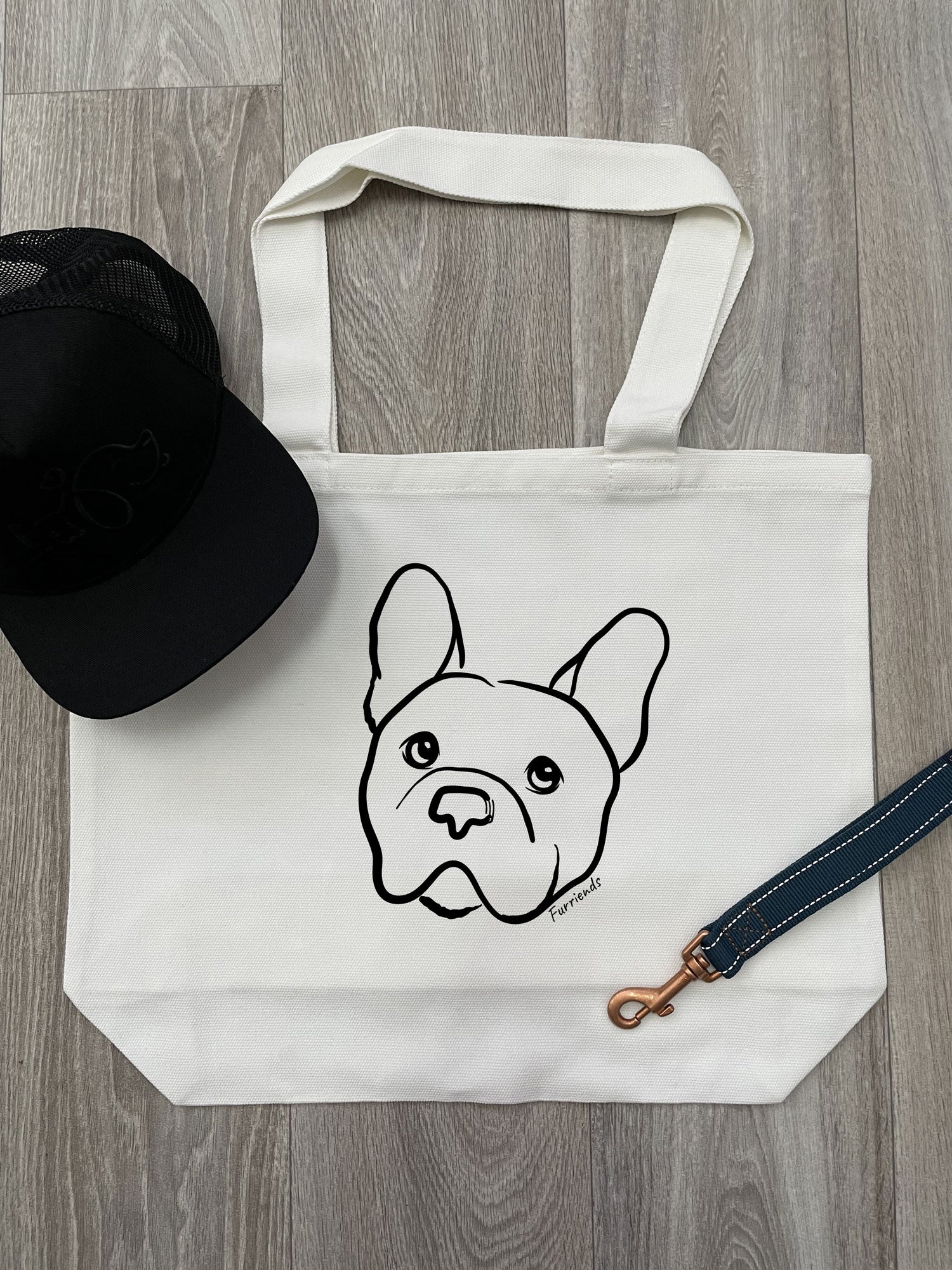 French Bulldog Cotton Canvas Shoulder Tote Bag