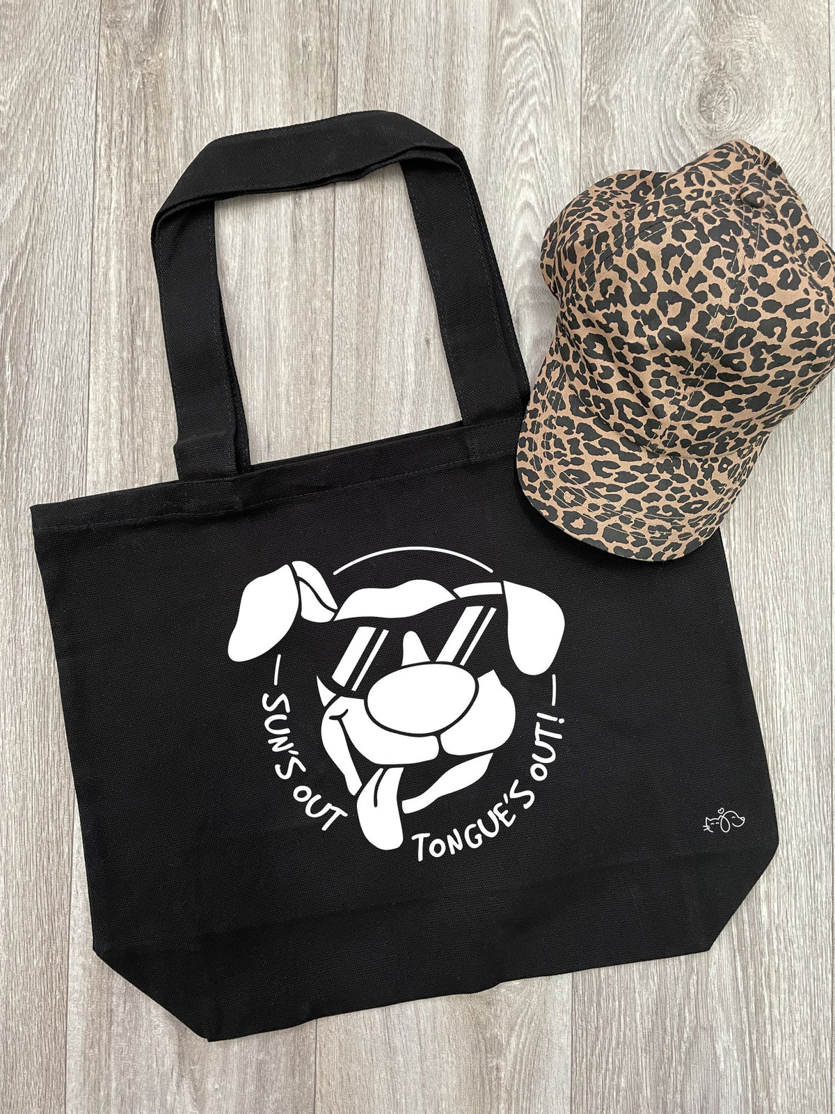 Sun&#39;s Out Tongue&#39;s Out Cotton Canvas Shoulder Tote Bag