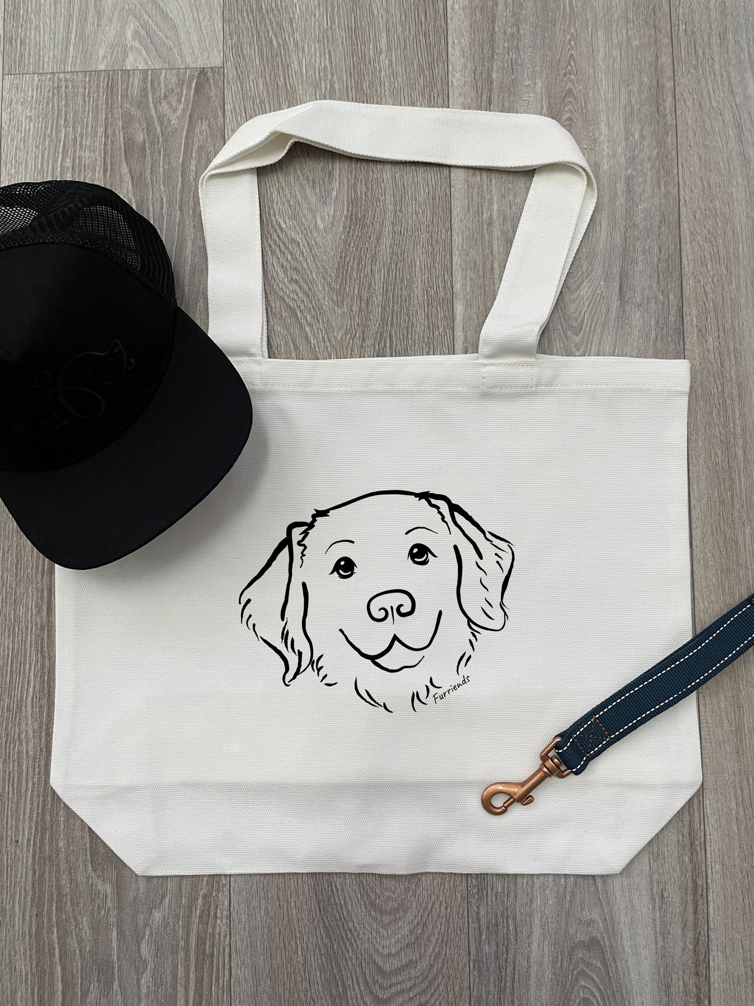 Golden Retriever Cotton Canvas Shoulder Tote Bag